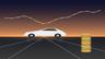 Illustration of an abstract white sports car silhouette over a dusk road beside a stack of plain coins beneath a rising interest-rate line. Illustration: TradeFlock USA